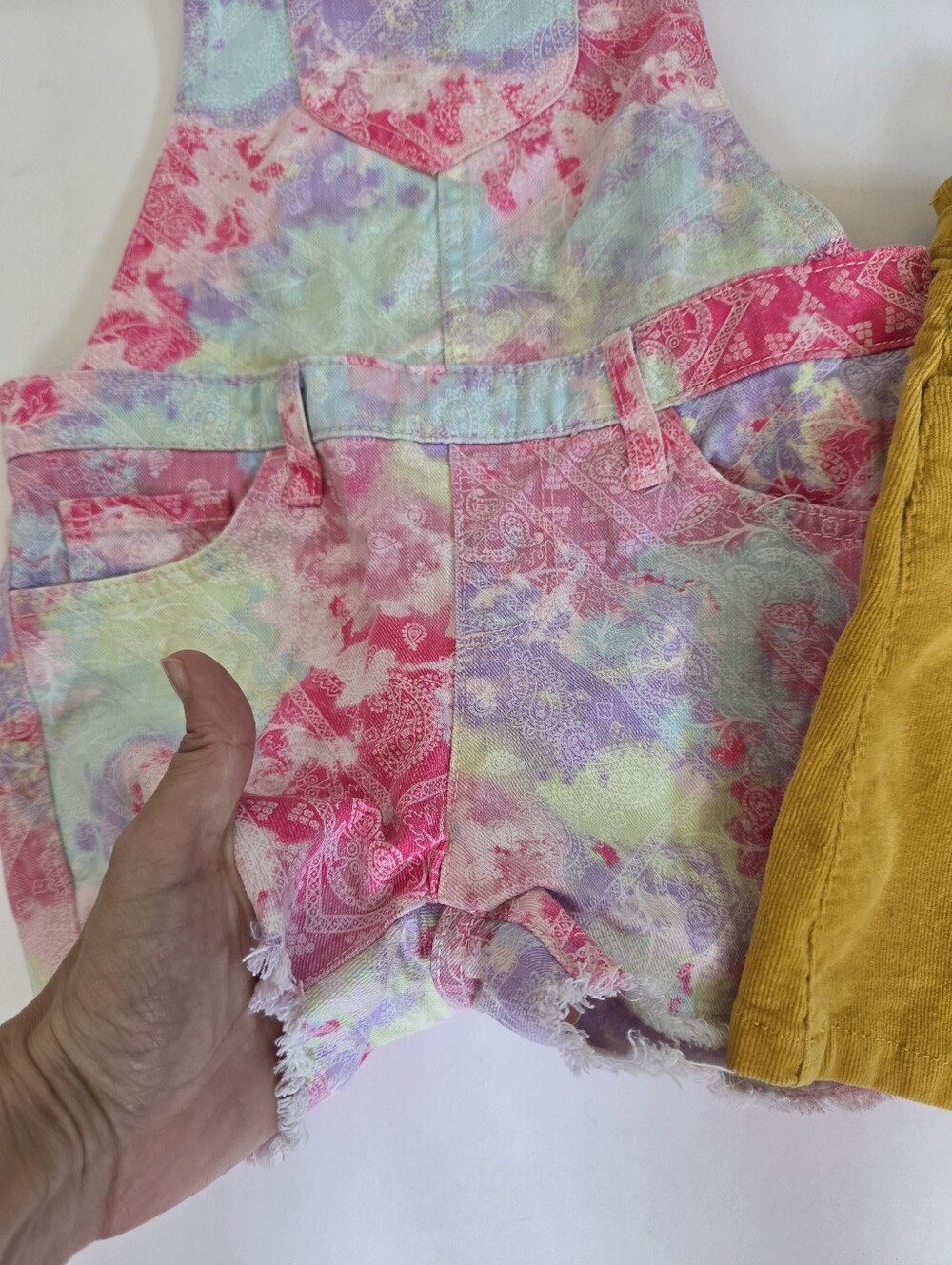 Bundle of 2 overalls skirt and shorts tie dye corduroy girls 5T/6T - Picture 3 of 6
